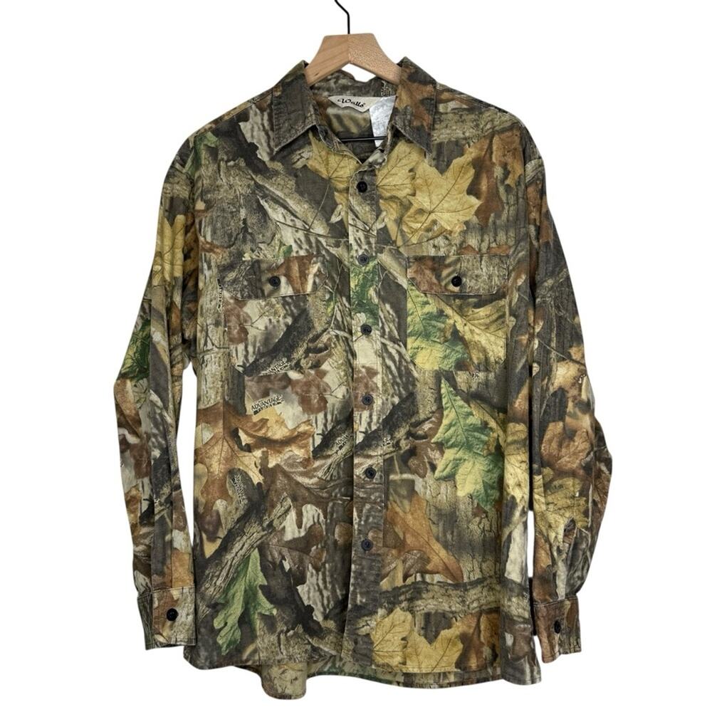 Vintage 90s Walls Camo Button Down Shirt Advantage Timber Men’s L